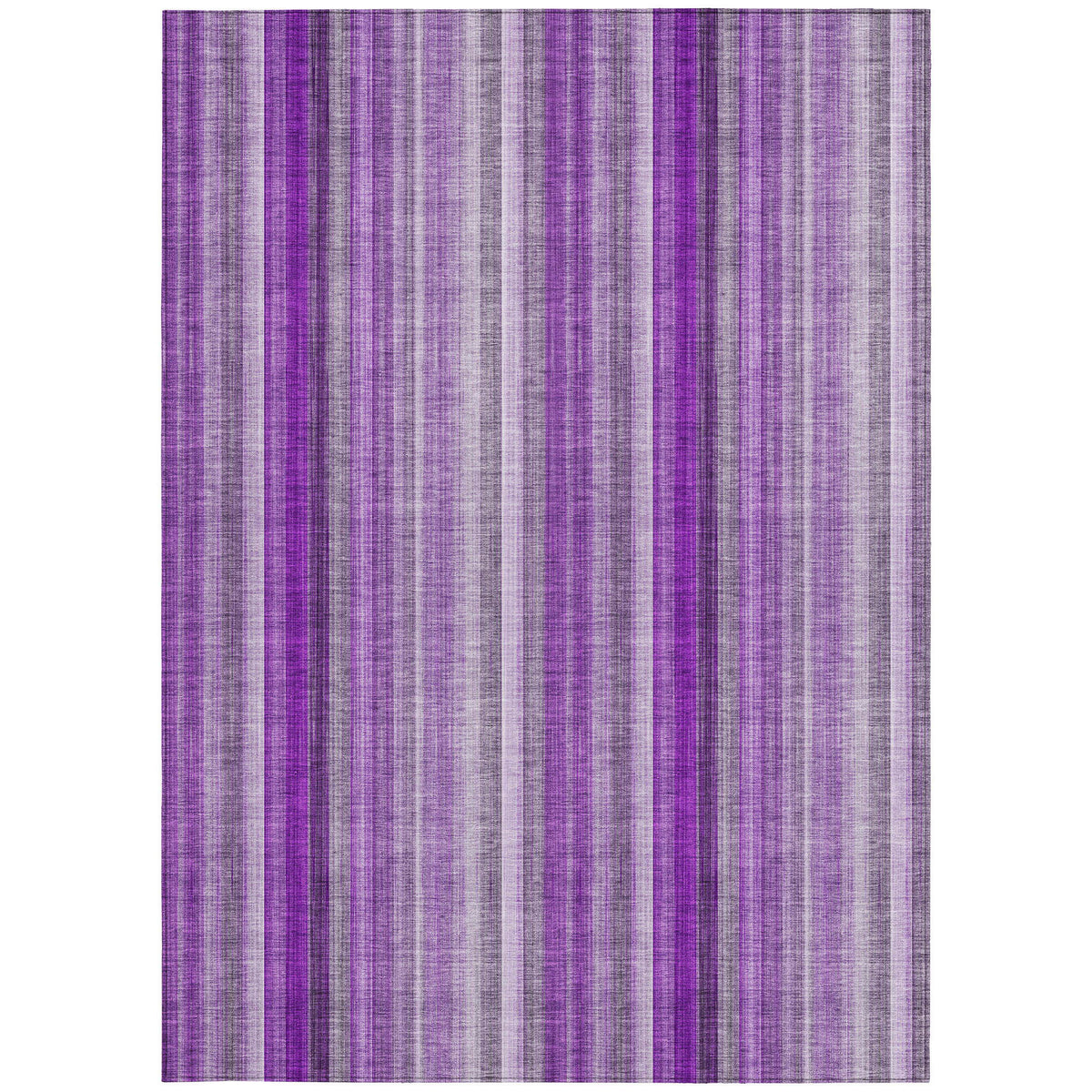 10' X 14' Purple Striped Washable Non Skid Indoor Outdoor Area Rug