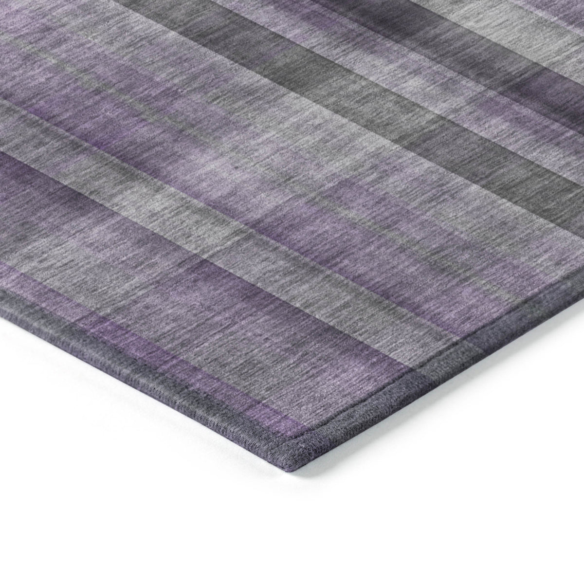 2' X 3' Purple Plaid Washable Non Skid Indoor Outdoor Area Rug