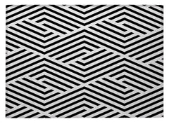 2' X 3' Black and White Geometric Washable Non Skid Indoor Outdoor Area Rug