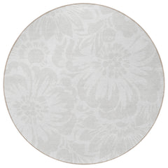 8' Round Ivory Round Floral Washable Non Skid Indoor Outdoor Area Rug
