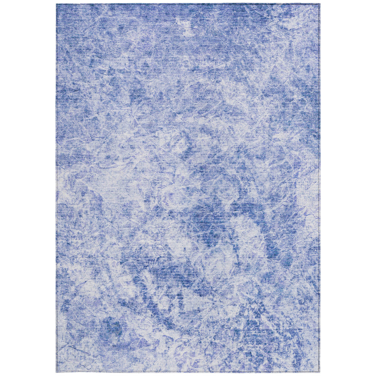 3' X 5' Blue Abstract Washable Non Skid Indoor Outdoor Area Rug