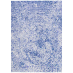 3' X 5' Blue Abstract Washable Non Skid Indoor Outdoor Area Rug