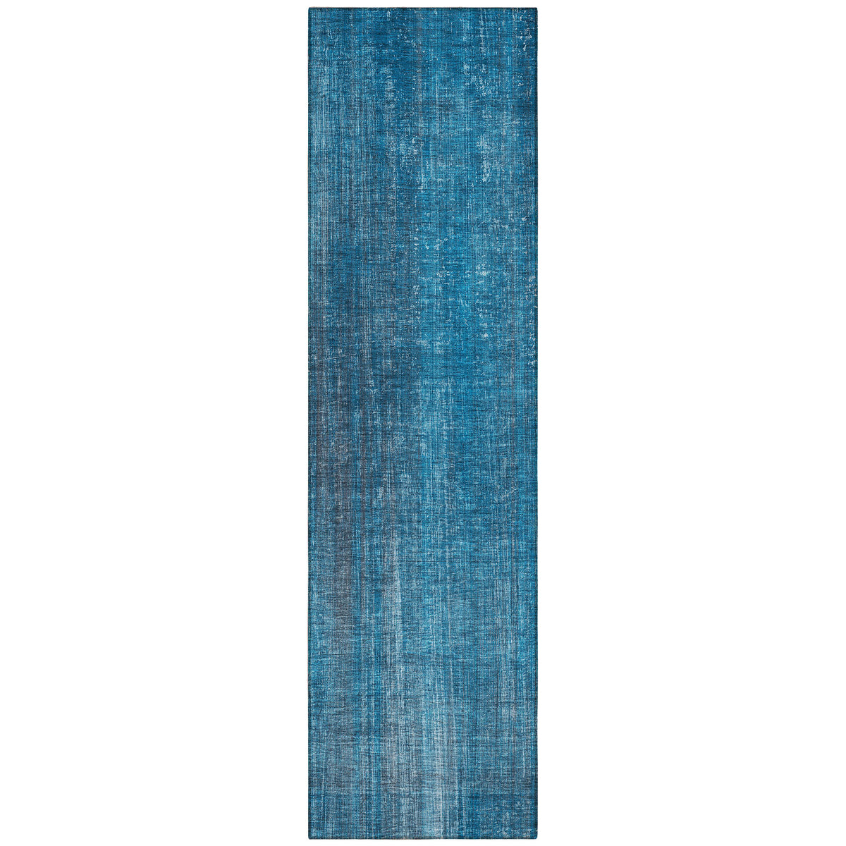 8' Runner Blue Striped Washable Non Skid Indoor Outdoor Runner Rug