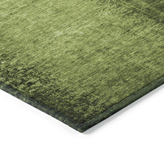 9' X 12' Green Abstract Washable Non Skid Indoor Outdoor Area Rug