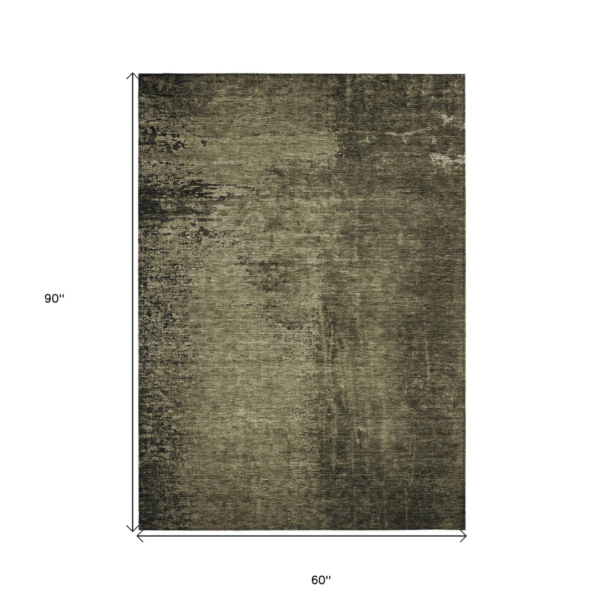 5' X 8' Gray Abstract Washable Non Skid Indoor Outdoor Area Rug