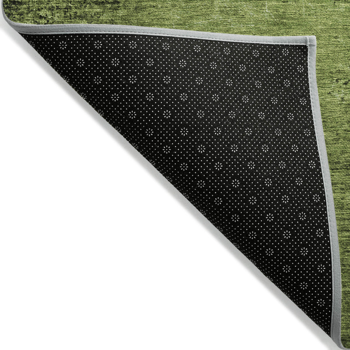 8' X 10' Green Abstract Washable Non Skid Indoor Outdoor Area Rug