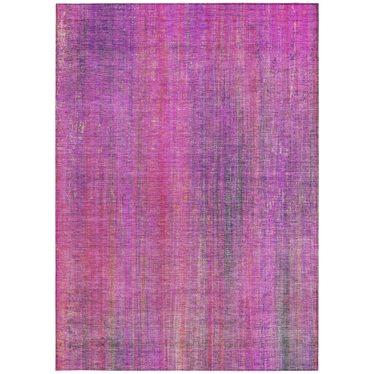 3' X 5' Lilac Striped Washable Non Skid Indoor Outdoor Area Rug