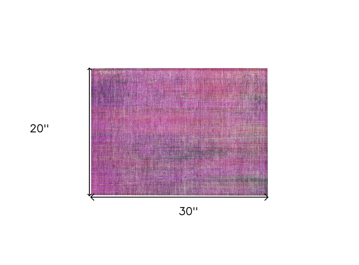 2' X 3' Lilac Striped Washable Non Skid Indoor Outdoor Area Rug