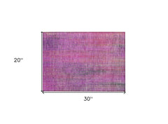 2' X 3' Lilac Striped Washable Non Skid Indoor Outdoor Area Rug