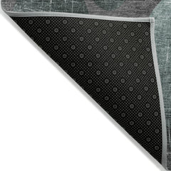 8' X 10' Gray Blue and Purple Abstract Washable Non Skid Indoor Outdoor Area Rug