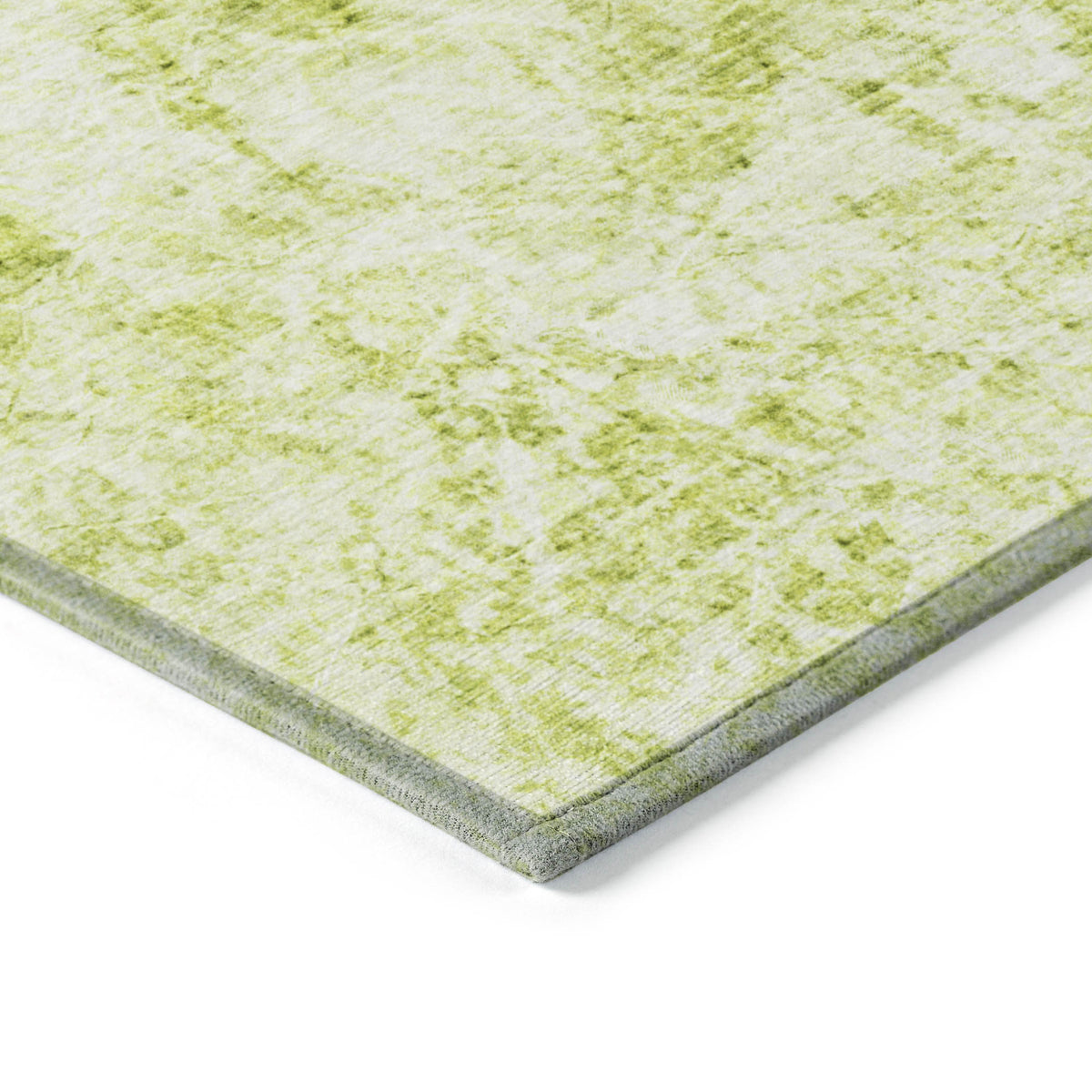 3' X 4' Lime Green Abstract Washable Non Skid Indoor Outdoor Area Rug