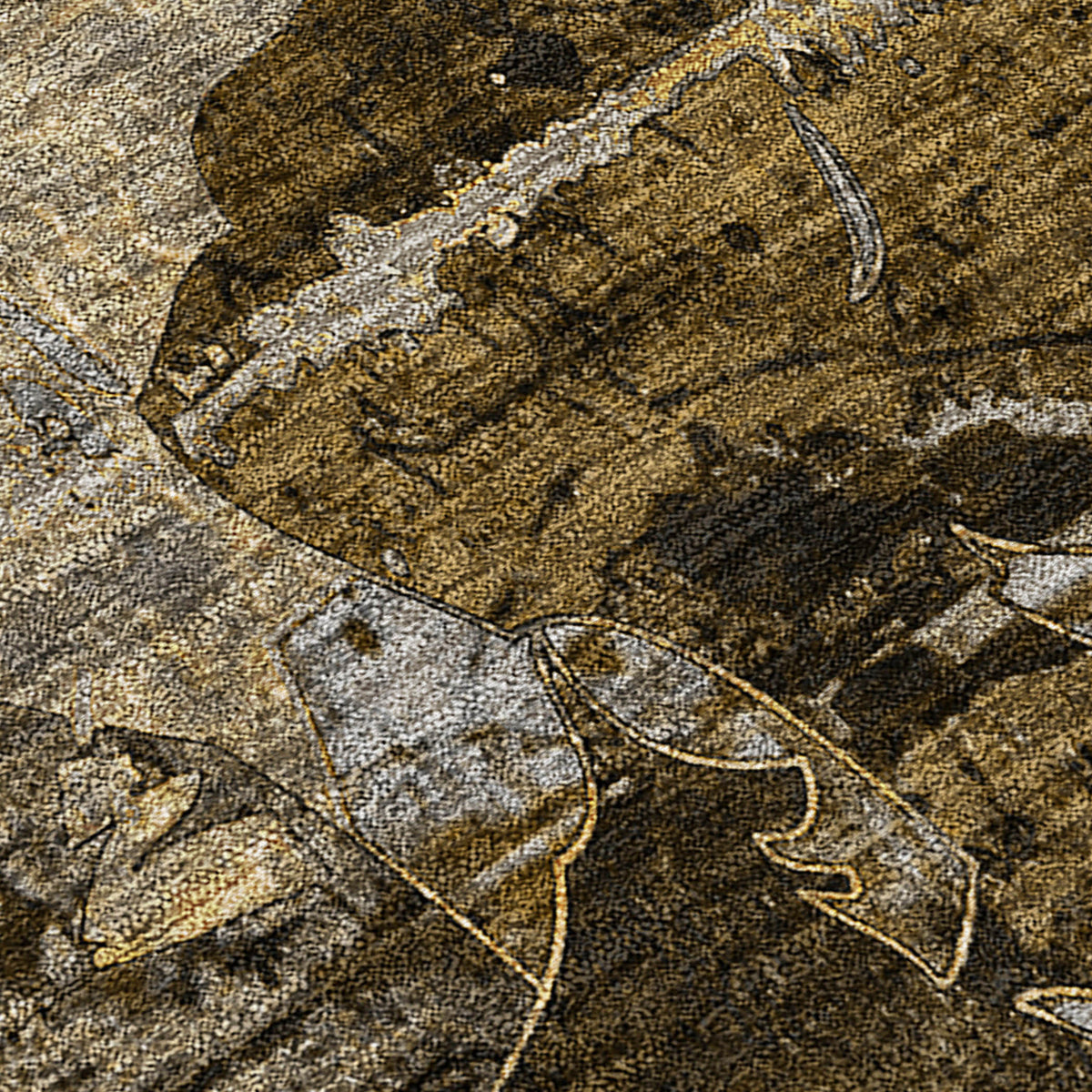 8' X 10' Brown Terracotta and Gray Floral Washable Non Skid Indoor Outdoor Area Rug