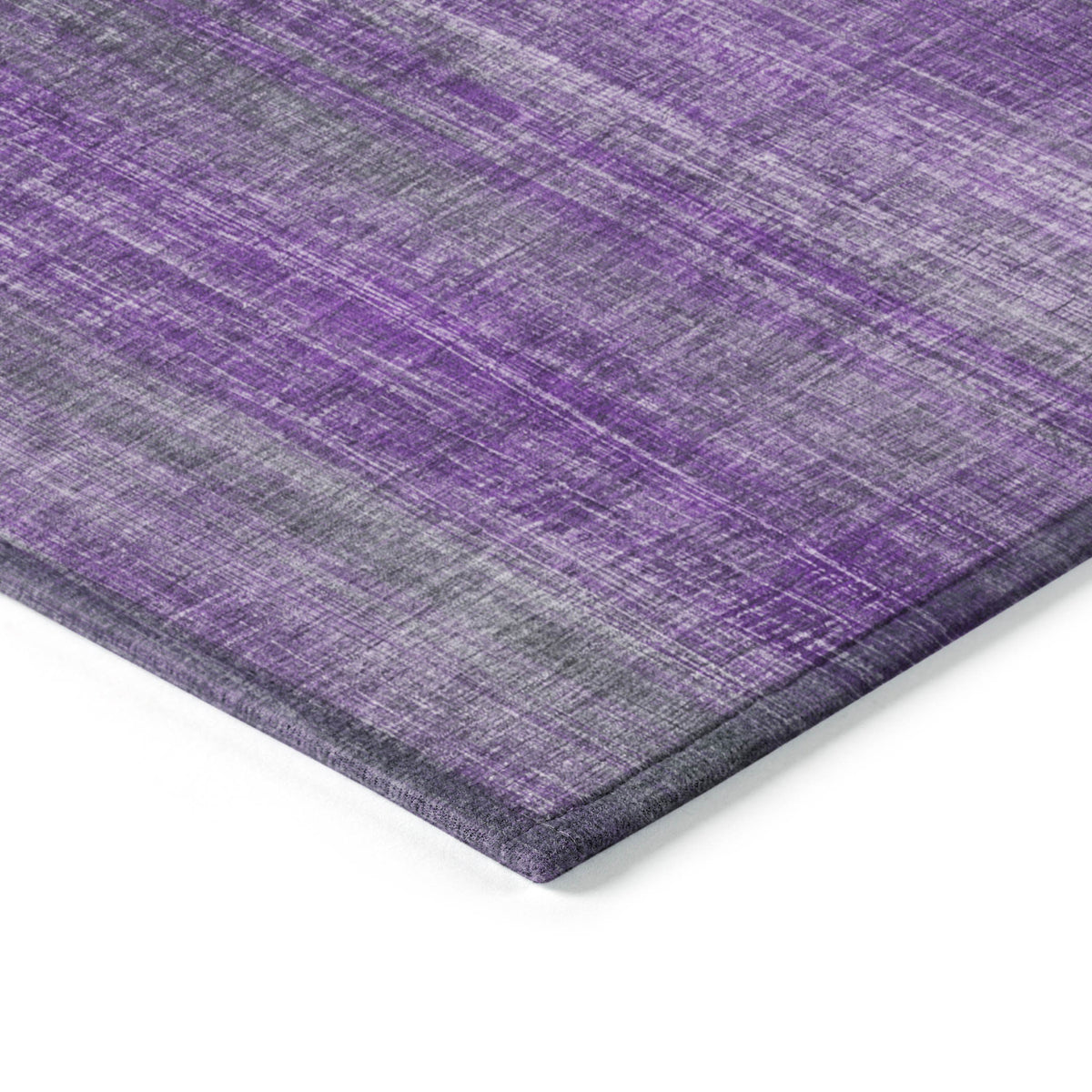 10' X 14' Purple Striped Washable Non Skid Indoor Outdoor Area Rug