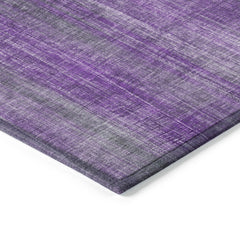 10' X 14' Purple Striped Washable Non Skid Indoor Outdoor Area Rug