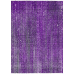 9' X 12' Purple Striped Washable Non Skid Indoor Outdoor Area Rug