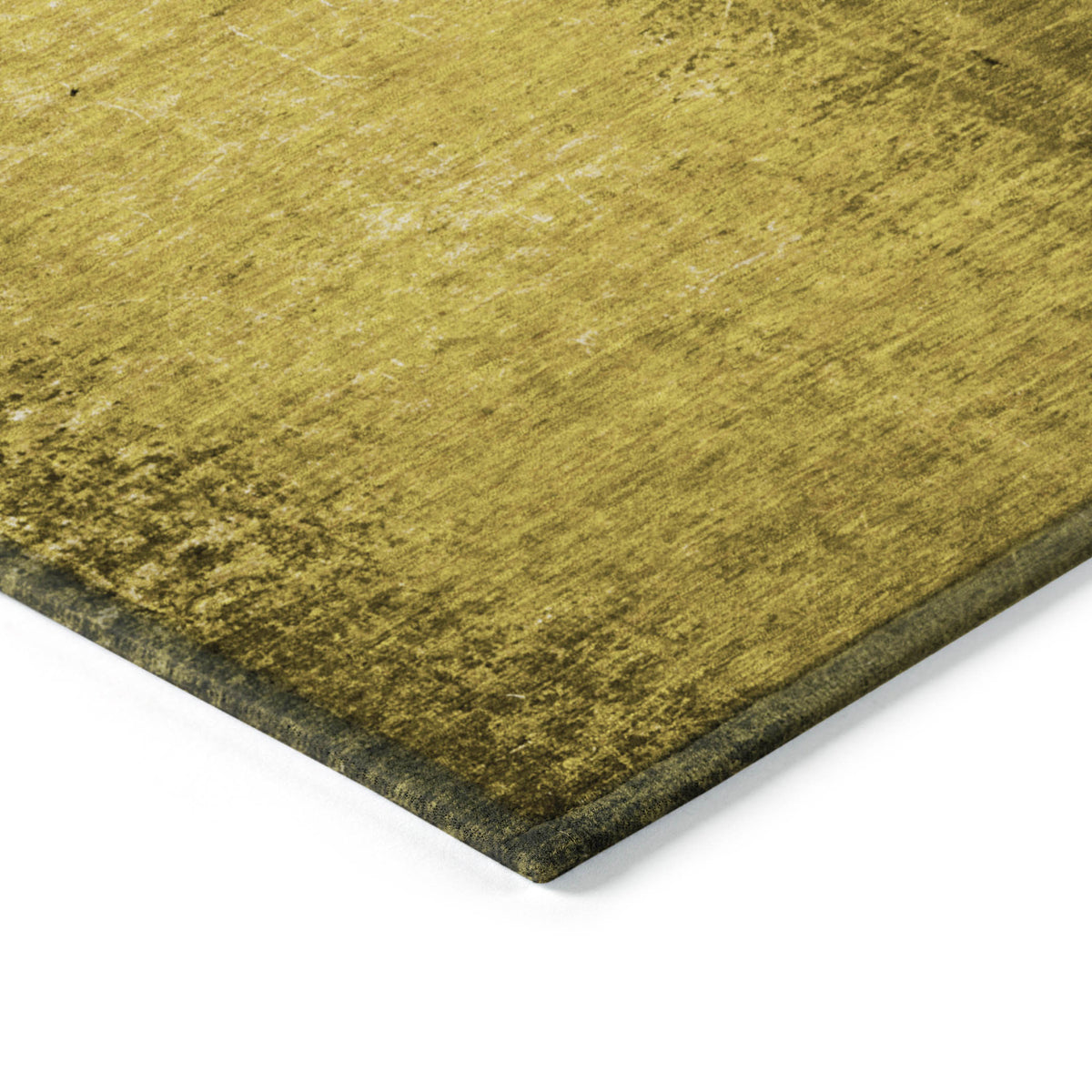 5' X 8' Gold Abstract Washable Non Skid Indoor Outdoor Area Rug