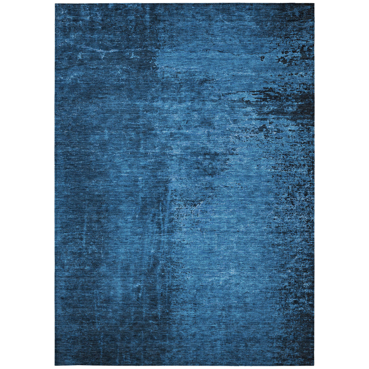 10' X 14' Navy Blue Abstract Washable Non Skid Indoor Outdoor Area Rug