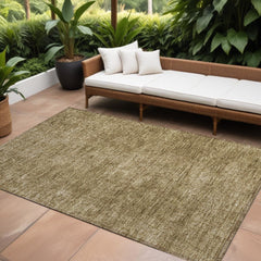 10' X 14' Tan Abstract Washable Non Skid Indoor Outdoor Area Rug