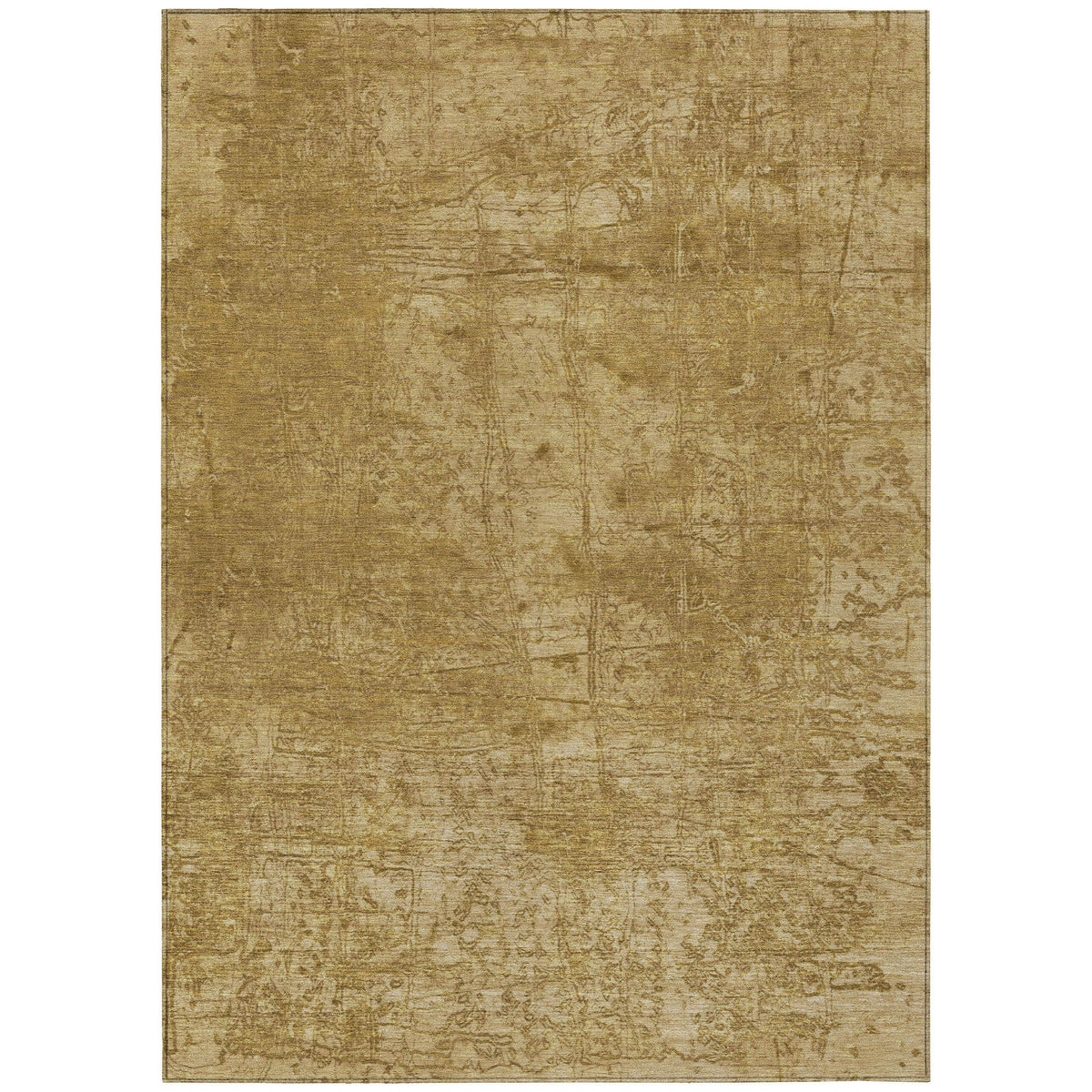 3' X 4' Tan Abstract Washable Non Skid Indoor Outdoor Area Rug