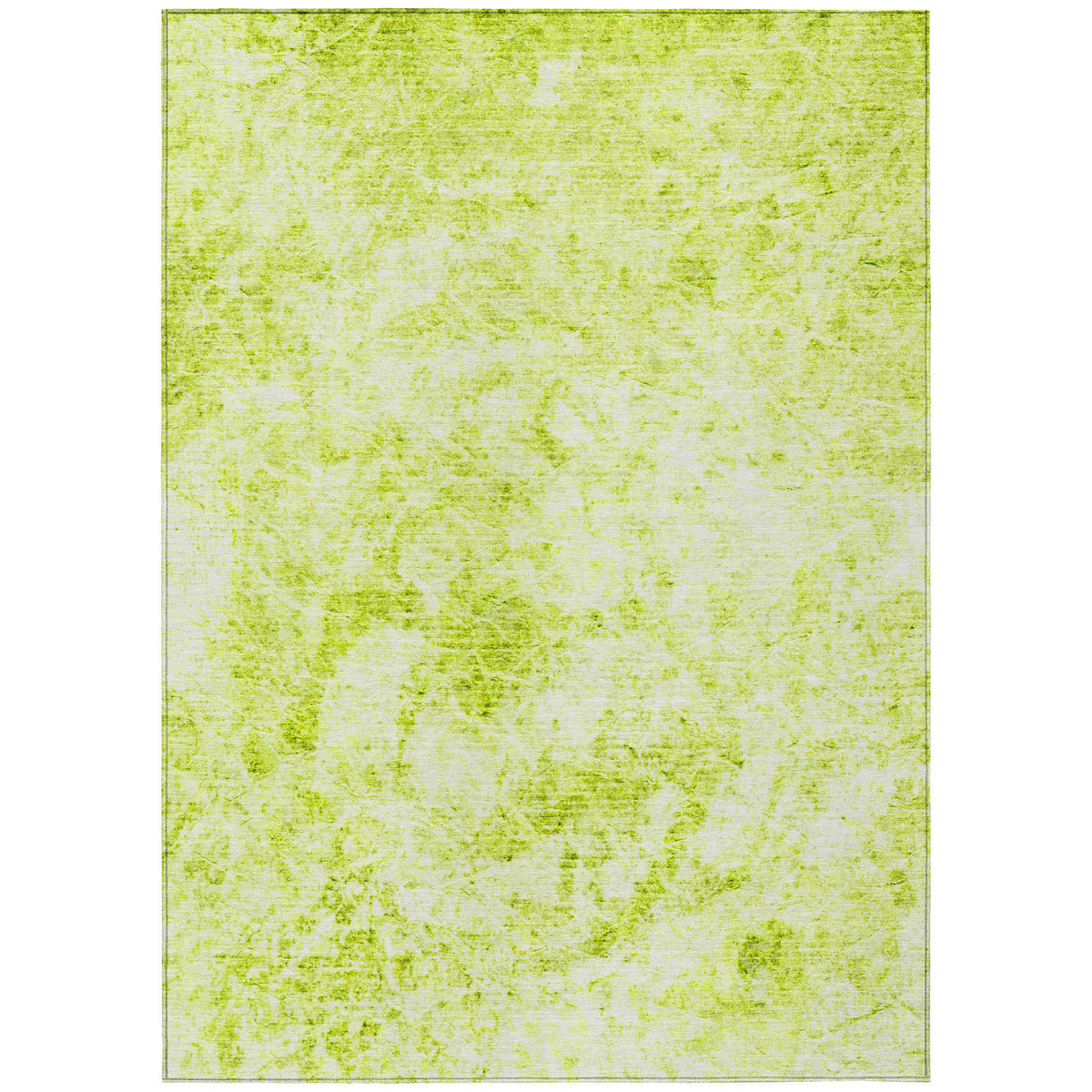 10' X 14' Lime Green Abstract Washable Non Skid Indoor Outdoor Area Rug