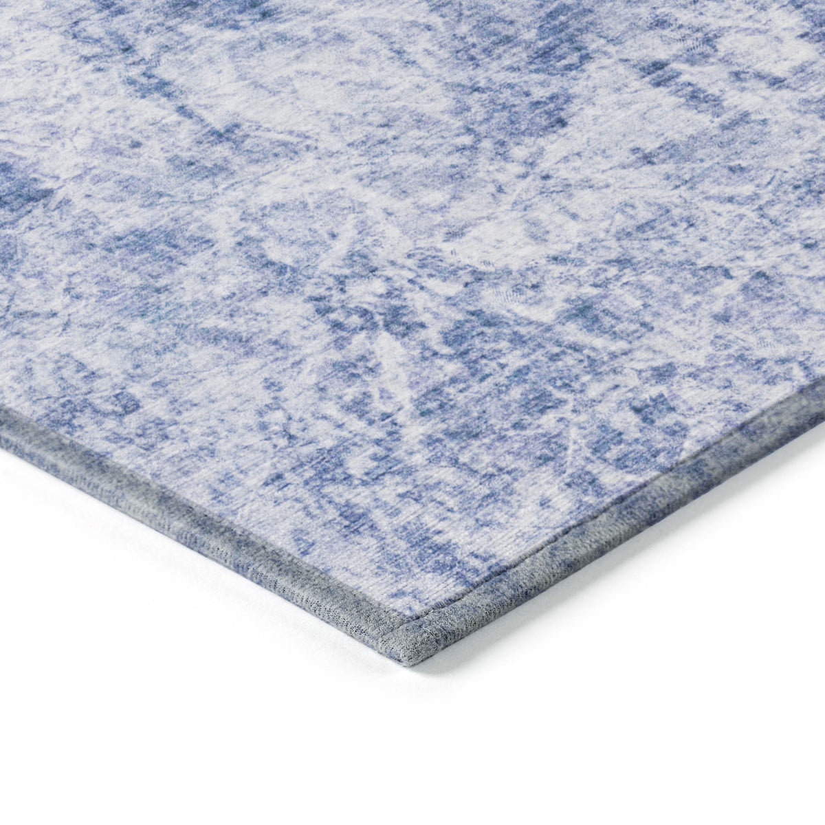 10' X 14' Blue Abstract Washable Non Skid Indoor Outdoor Area Rug