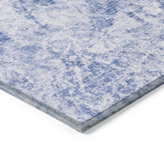 10' X 14' Blue Abstract Washable Non Skid Indoor Outdoor Area Rug
