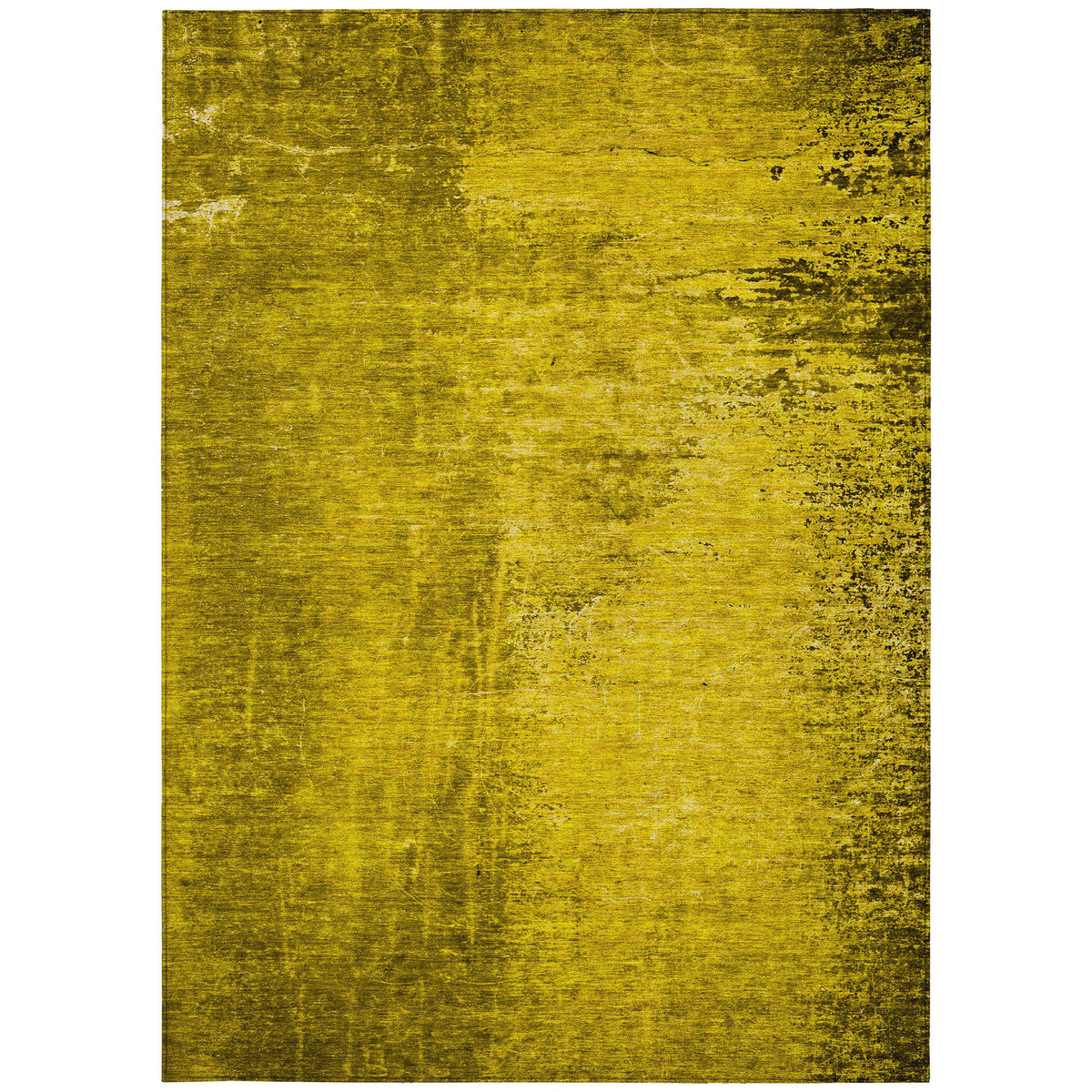 3' X 4' Gold Abstract Washable Non Skid Indoor Outdoor Area Rug