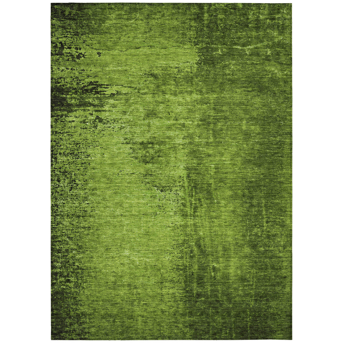 3' X 4' Green Abstract Washable Non Skid Indoor Outdoor Area Rug