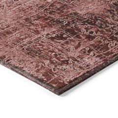 9' X 12' Merlot Abstract Washable Non Skid Indoor Outdoor Area Rug