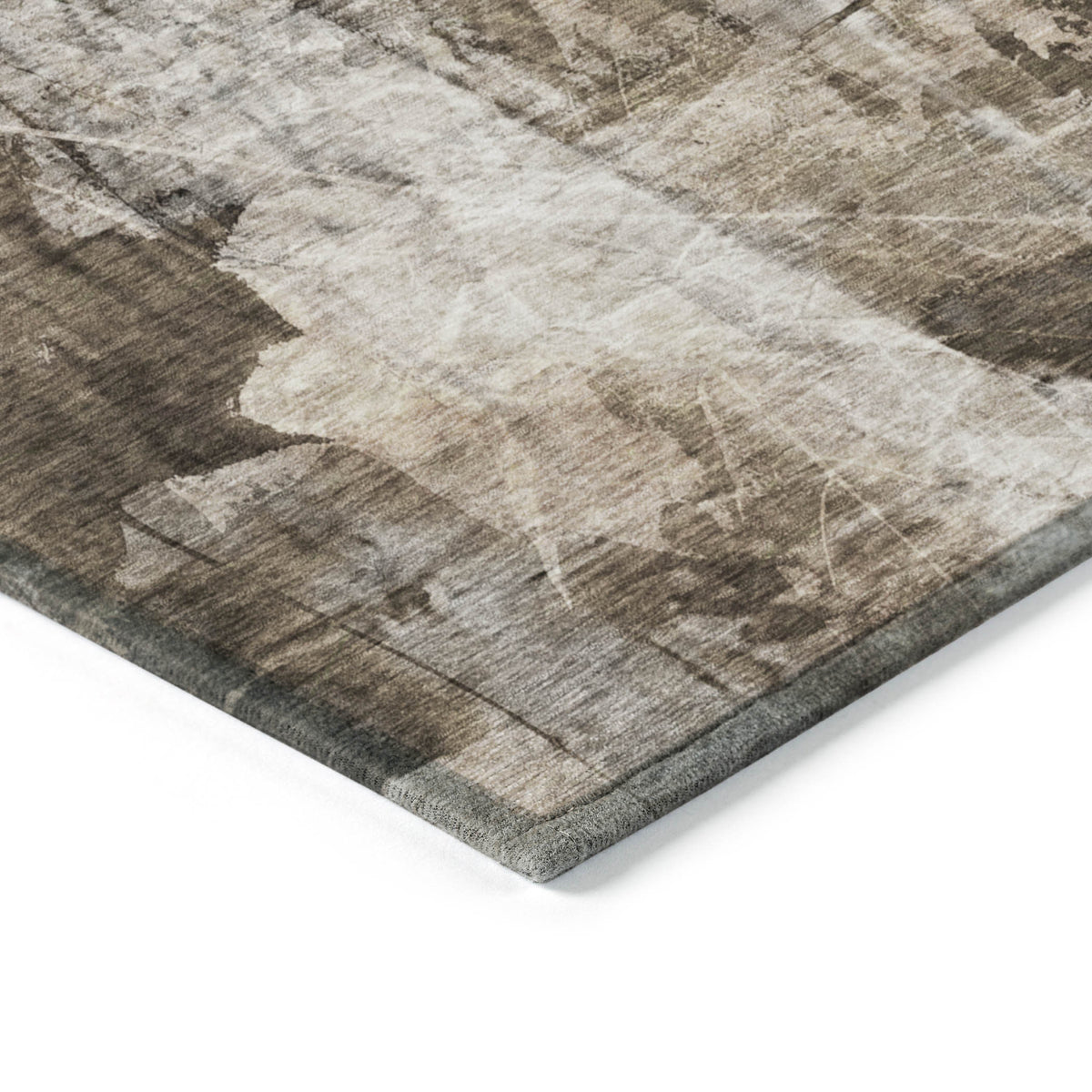 8' X 10' Taupe Floral Washable Non Skid Indoor Outdoor Area Rug