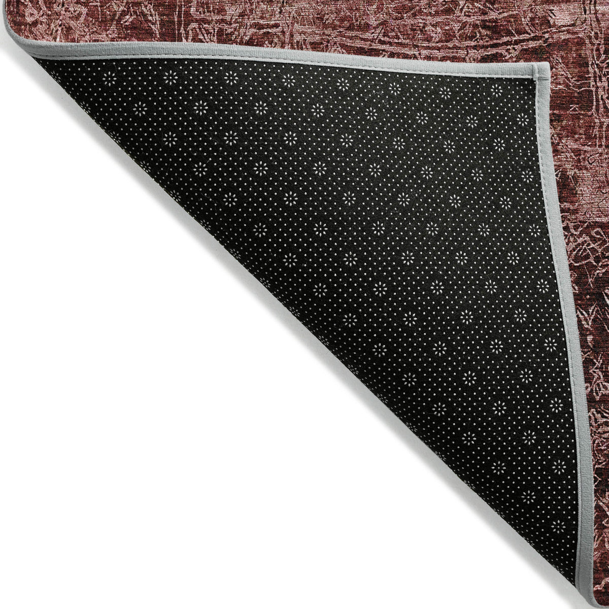2' X 3' Merlot Abstract Washable Non Skid Indoor Outdoor Area Rug