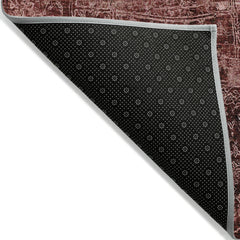 2' X 3' Merlot Abstract Washable Non Skid Indoor Outdoor Area Rug