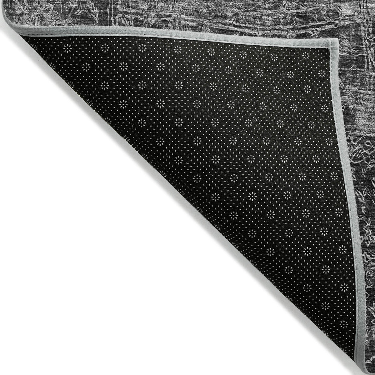 5' X 8' Gray Abstract Washable Non Skid Indoor Outdoor Area Rug
