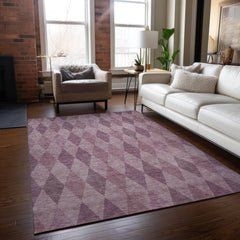 9' X 12' Blush Geometric Washable Non Skid Indoor Outdoor Area Rug