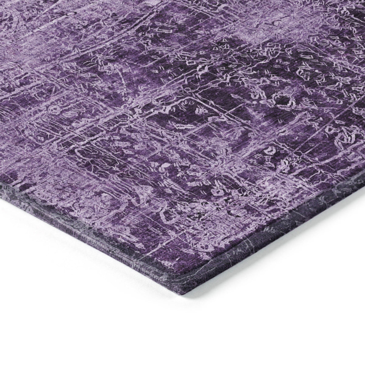 3' X 5' Purple Abstract Washable Non Skid Indoor Outdoor Area Rug