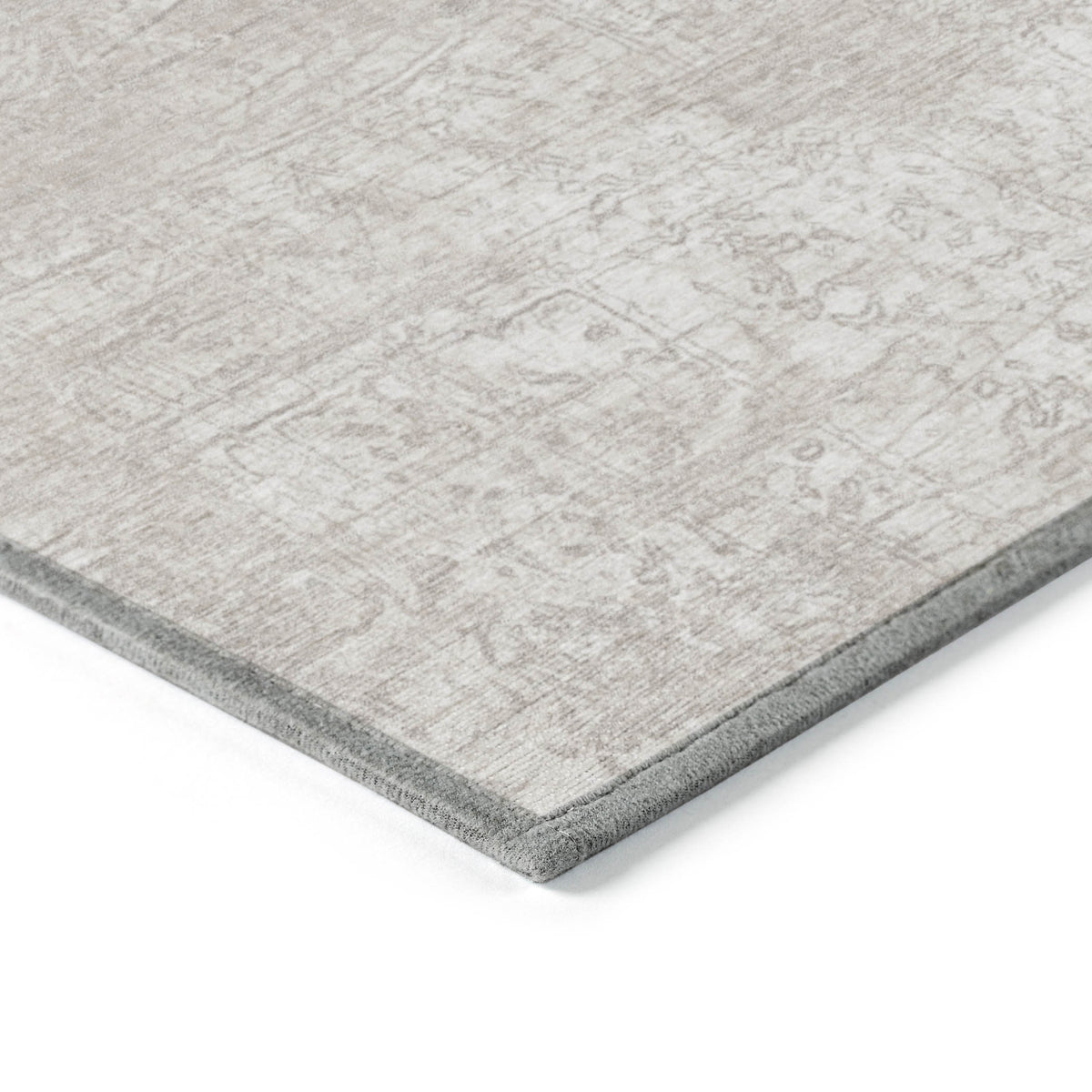 5' X 8' Ivory Abstract Washable Non Skid Indoor Outdoor Area Rug
