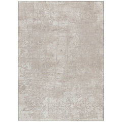 3' X 4' Ivory Abstract Washable Non Skid Indoor Outdoor Area Rug