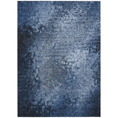 3' X 4' Blue Washable Non Skid Indoor Outdoor Area Rug