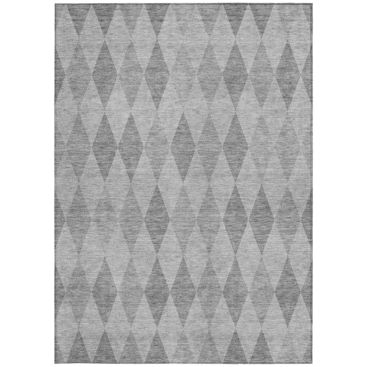 8' X 10' Gray Geometric Washable Non Skid Indoor Outdoor Area Rug