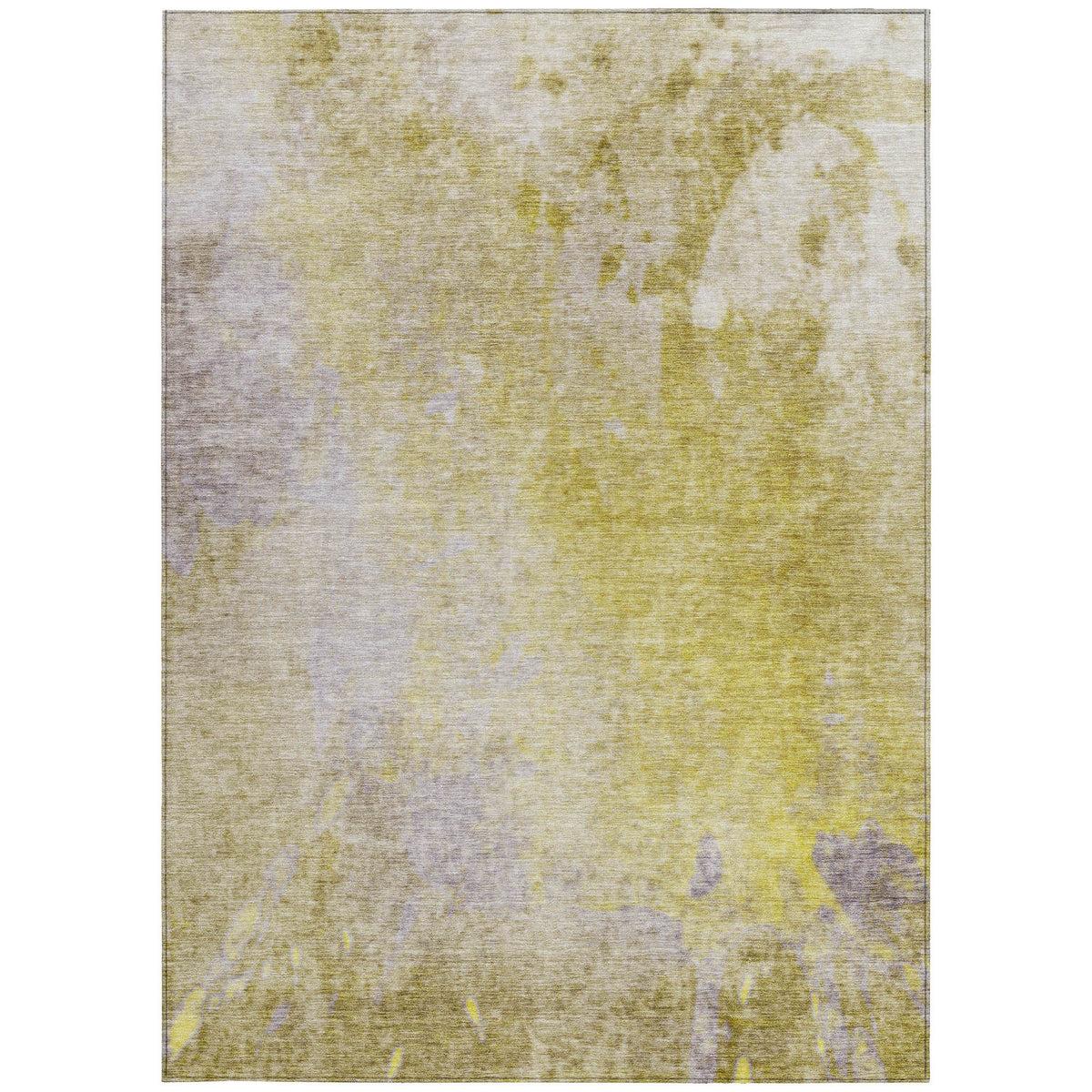 8' X 10' Gold Beige and Purple Abstract Washable Non Skid Indoor Outdoor Area Rug