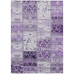 3' X 4' Purple Patchwork Washable Non Skid Indoor Outdoor Area Rug