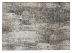 2' X 3' Taupe and Gray Abstract Washable Non Skid Indoor Outdoor Area Rug