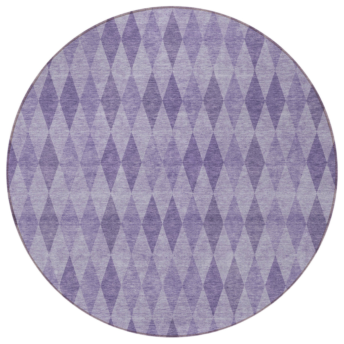 8' Round Purple Round Geometric Washable Non Skid Indoor Outdoor Area Rug