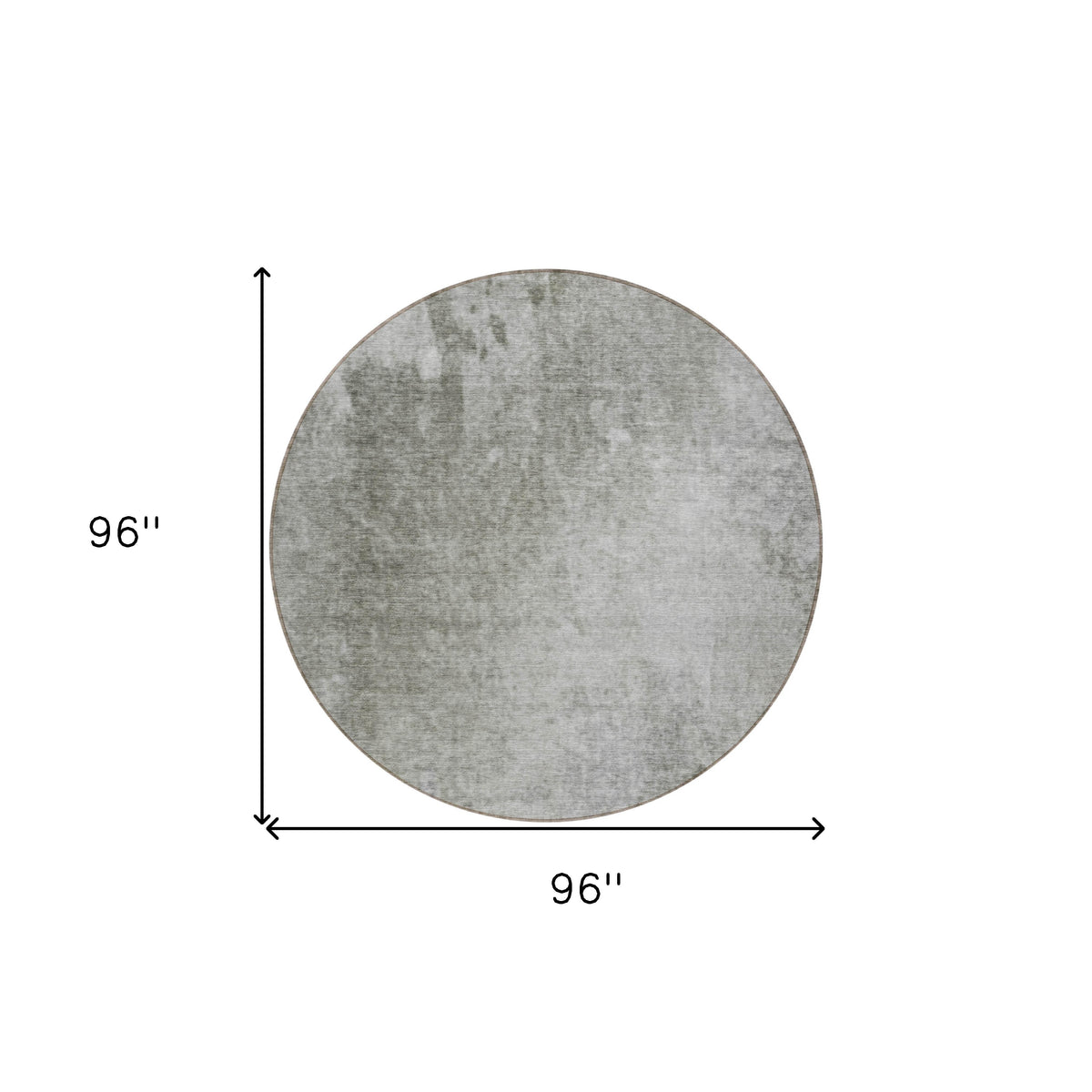 8' Round Gray and Off White Round Abstract Washable Non Skid Indoor Outdoor Area Rug