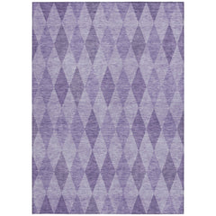 9' X 12' Purple Geometric Washable Non Skid Indoor Outdoor Area Rug