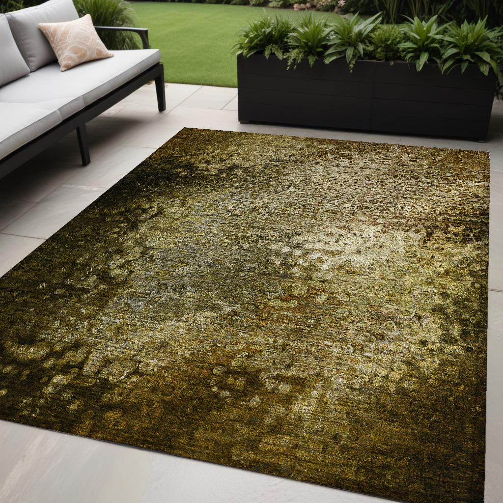 5' X 8' Brown Washable Non Skid Indoor Outdoor Area Rug