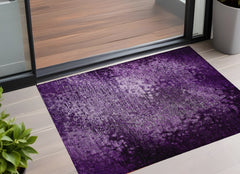 2' X 3' Purple Washable Non Skid Indoor Outdoor Area Rug