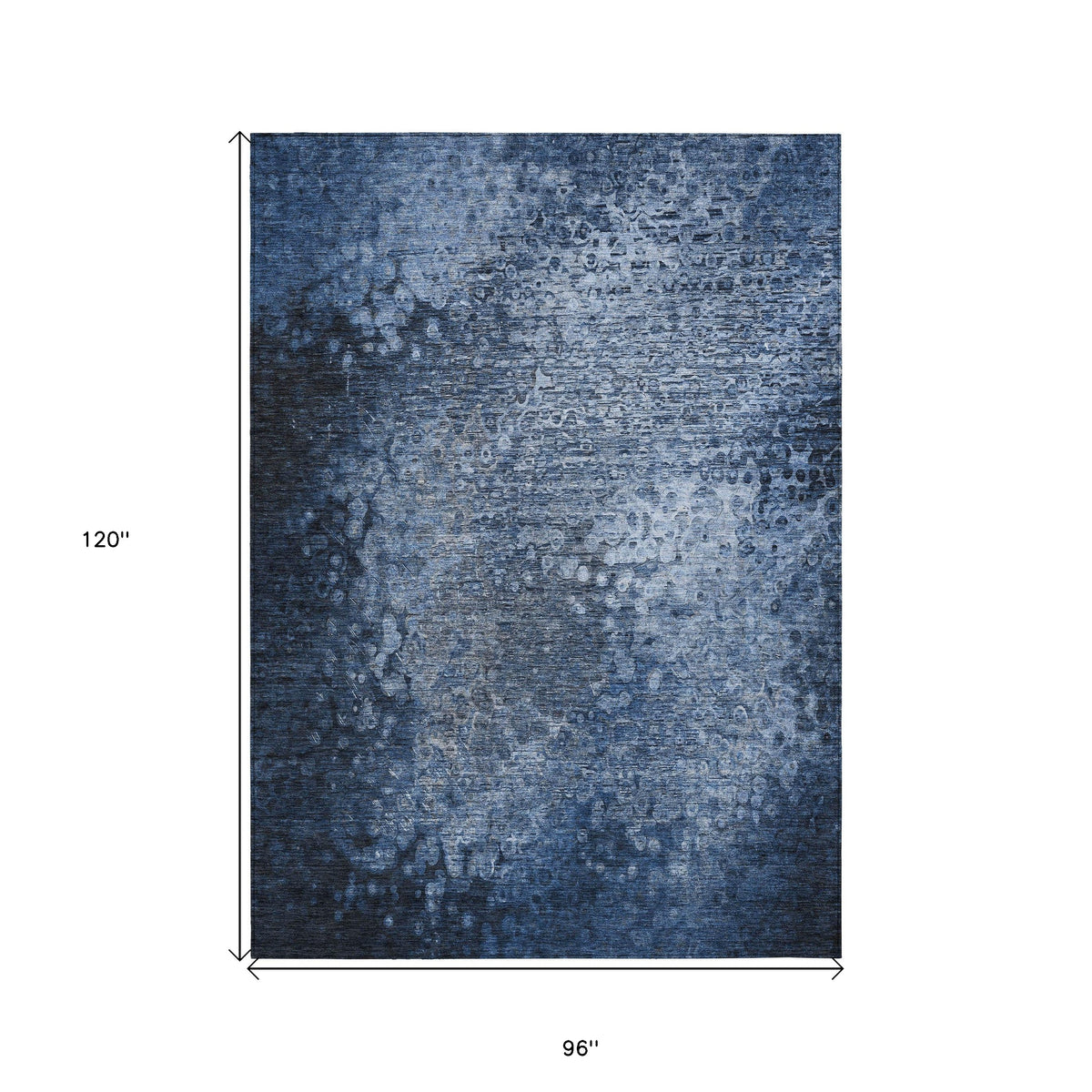 8' X 10' Blue Washable Non Skid Indoor Outdoor Area Rug