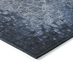 5' X 8' Blue Washable Non Skid Indoor Outdoor Area Rug