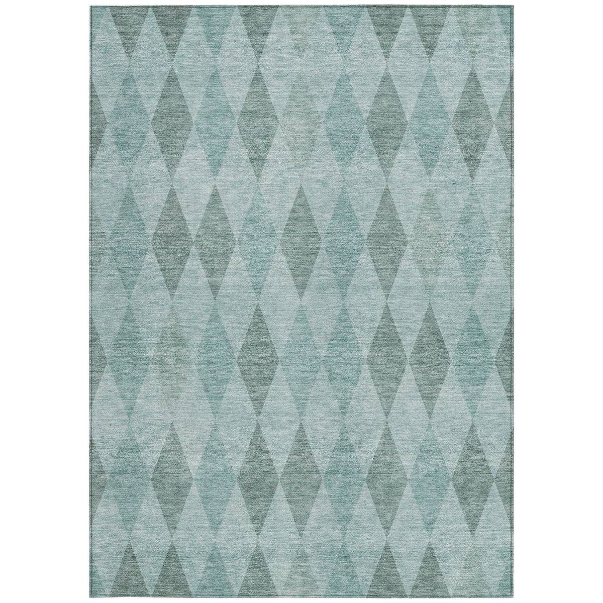 10' X 14' Teal Geometric Washable Non Skid Indoor Outdoor Area Rug